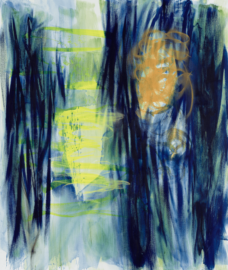 Ika Huber, La Forêt-Noire I, 2022, H 195 x B 165, acrylic, chalk on canvas